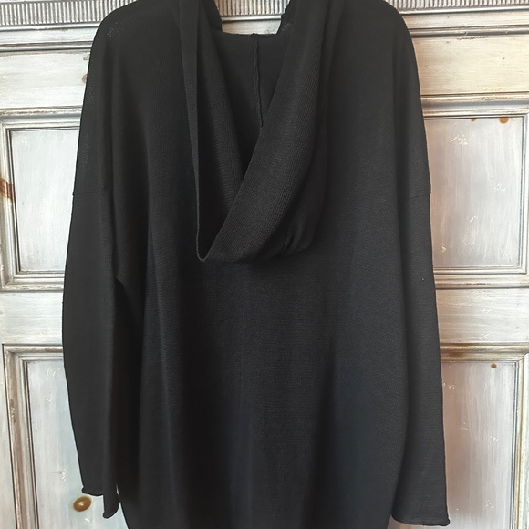 Eskandar Black Linen Over Sized Hooded Sweater Size 0 (S) - Picture 7 of 11